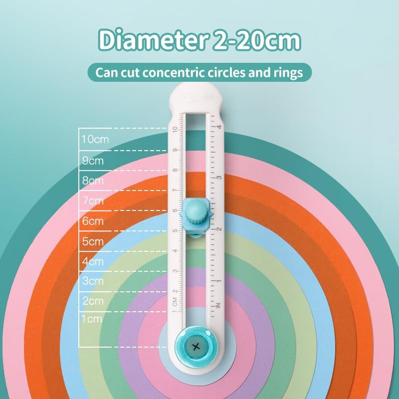 Circle Cutter, Circle Paper Cutter with 4PCS Replacement Blades, Adjustable Any