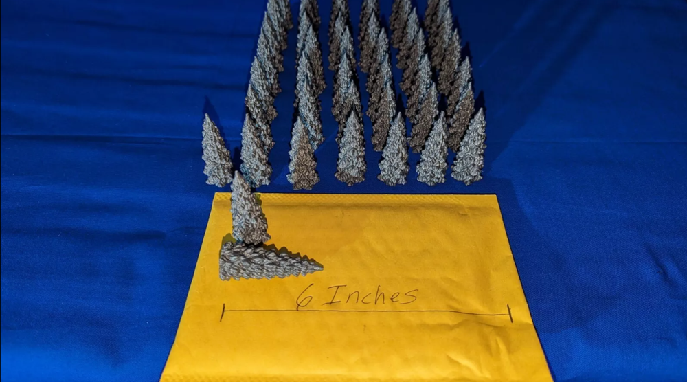 45 Tree Scatter Terrain Bundle for War Gaming Scenery 3d printed - Grey