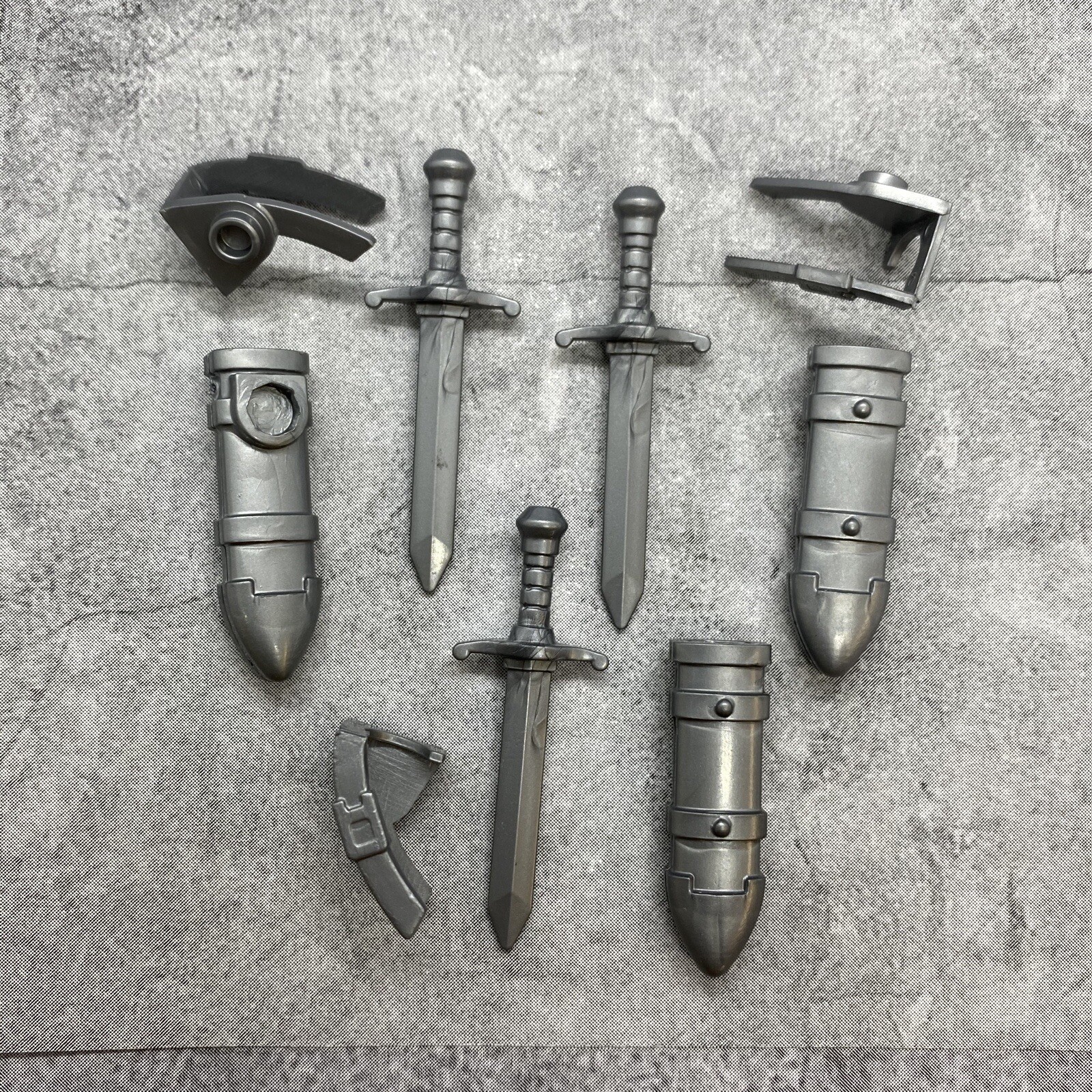 5pack Gray Sword & Sheath Blocks Weapons Accessories for Minifigures C46955