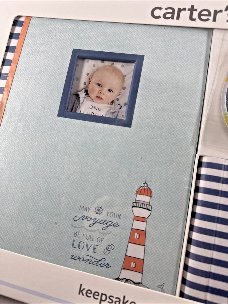 NOS 2018 Carters Keepsake Box Memory Gift Set "OUR LITTLE CAPTAIN"