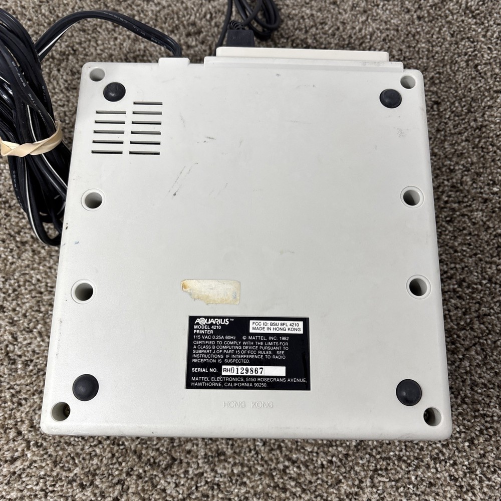 Aquarius Computer Game System PRINTER #4210 1982 Mattel UNTESTED AS IS!