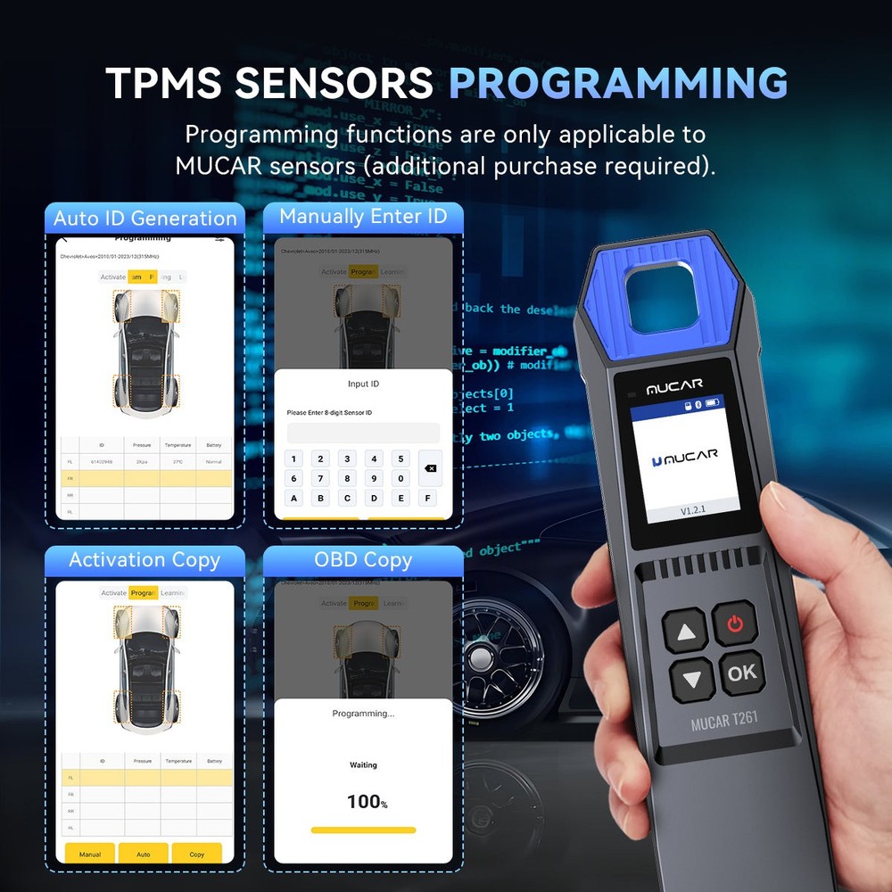 MUCAR T261 TPMS Relearn Sensor Activate Programming Tool For 892BT 689BT Scanner