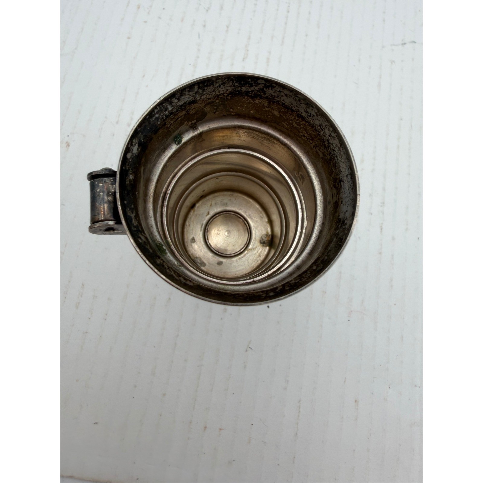 Vintage Silver Jigger Bar Tool Shot Glass Measure 2oz G3