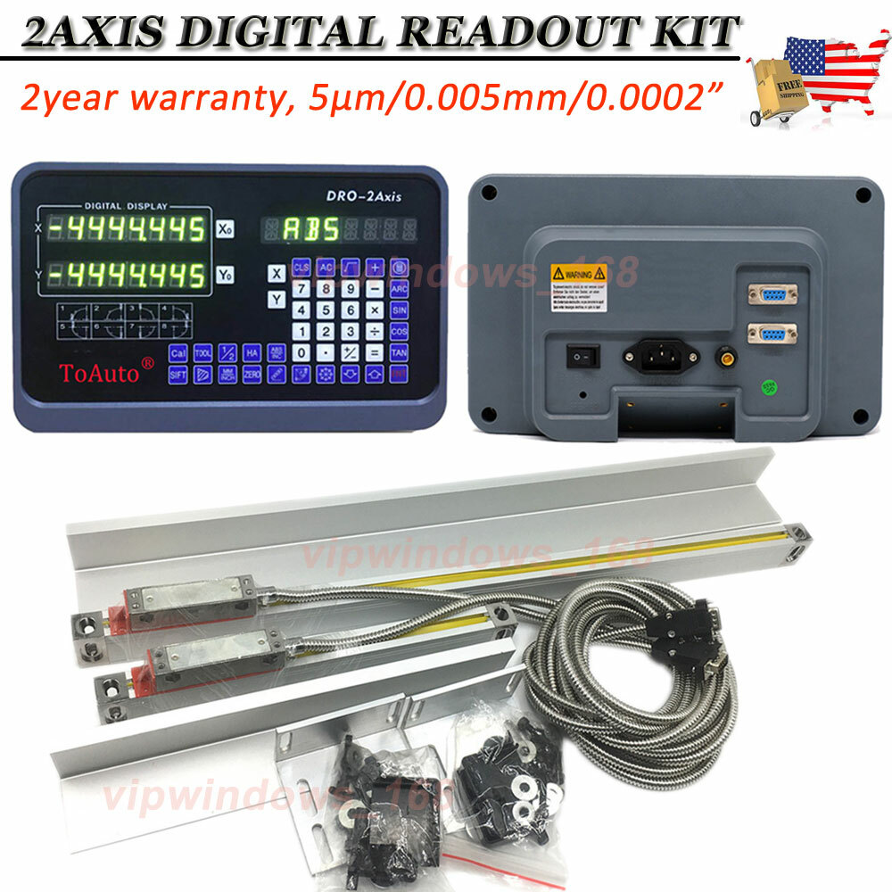 2Axis DRO 12" 36" Linear Scale Digital Readout Display Bridgeport 9X42 Table,US