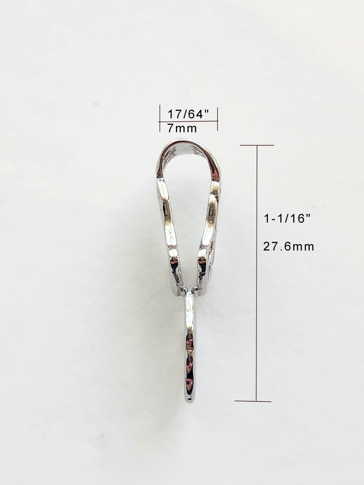 Antique Silver Color Lrg Lattice Glue On Bails (Pkg 5/15) Ships from USA (68AS)