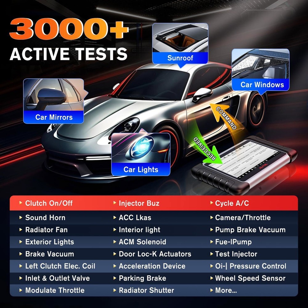 Autel Scanner MaxiCOM MK808BT PRO Android 11 Bi-Directional Control Scan Tool