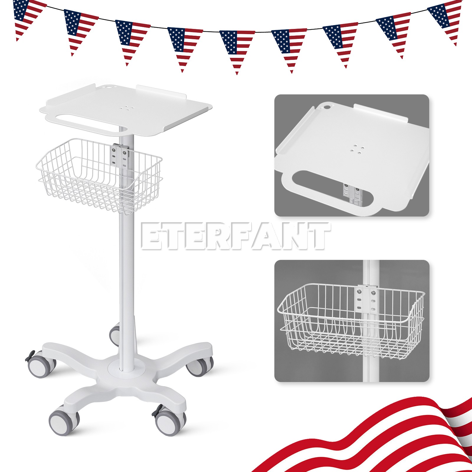 Dental Medical Mobile Trolley Cart for Ultrasound Imaging Scanner Trolley US