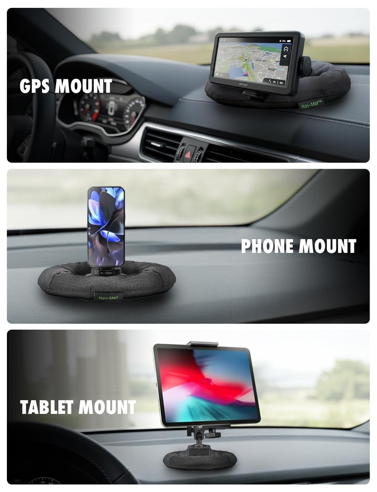 Bracketron NavMat Portable GPS Dash Pad Converts Windshield GPS Mount into Da...