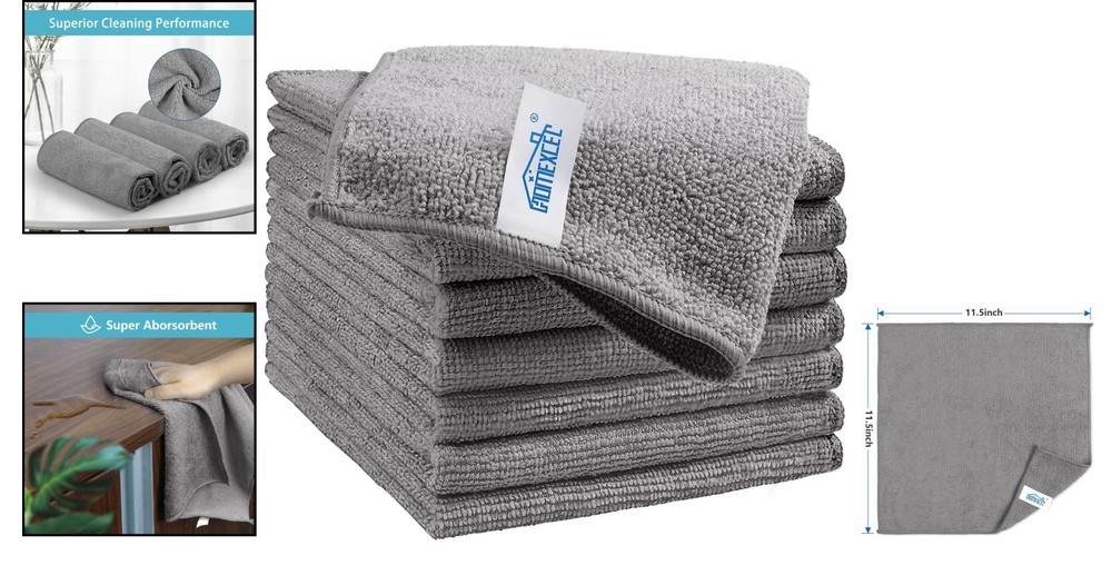 Versatile Microfiber Cleaning Cloths 8 Pack - Lint-Free & Eco-Friendly Solution