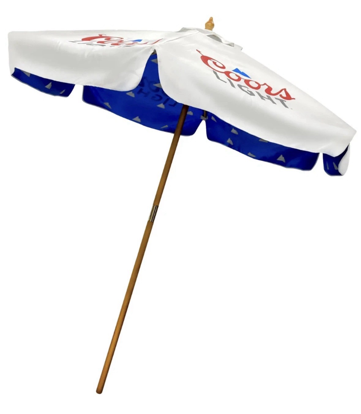 Coors Light Market Umbrella Wood Pole Fabric Canop LIMITED EDITION