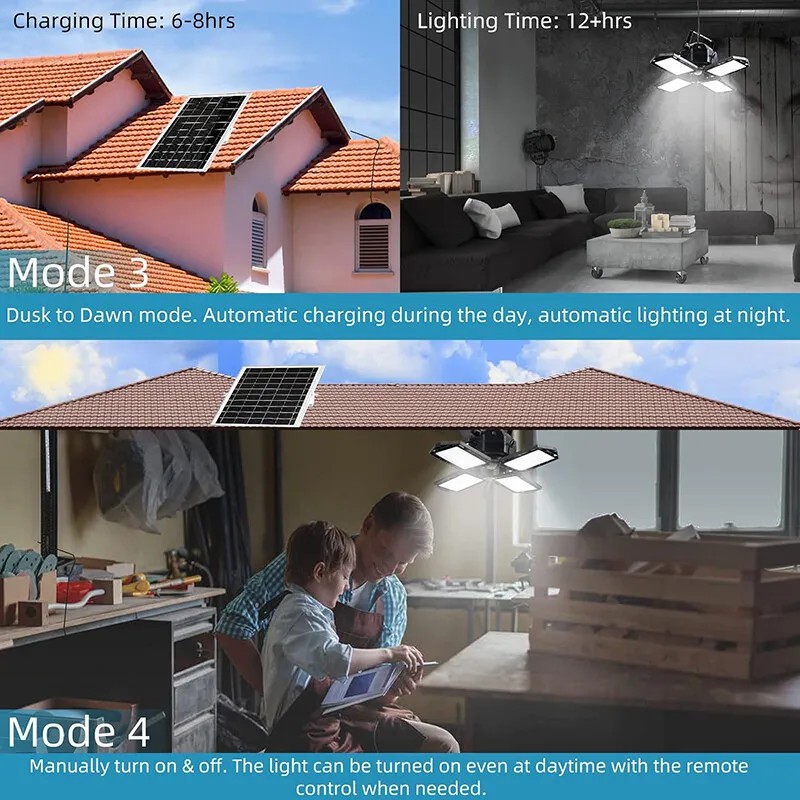 168LED Solar Pendant Light Outdoor Indoor Solar Powered Motion Sensor Shed Light