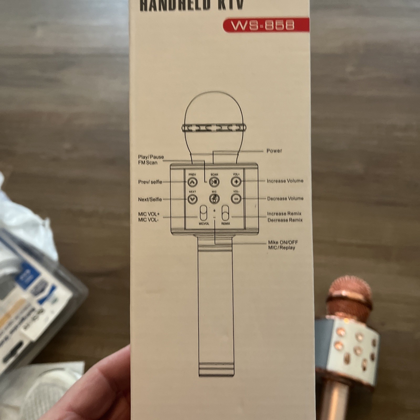 Rose Gold Karaoke Microphone Wireless And Bluetooth