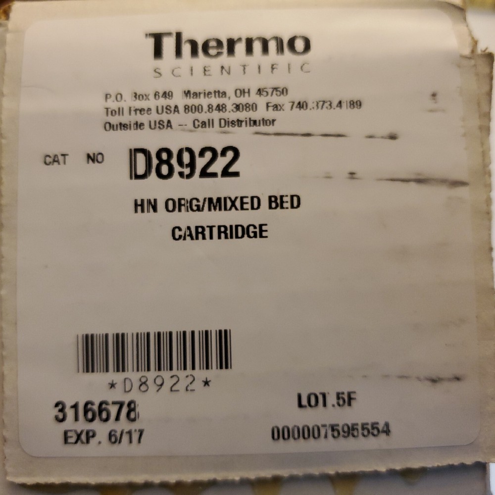 Barnstead Thermo Scientific D8922 Combination Deionization Filter Cartridge