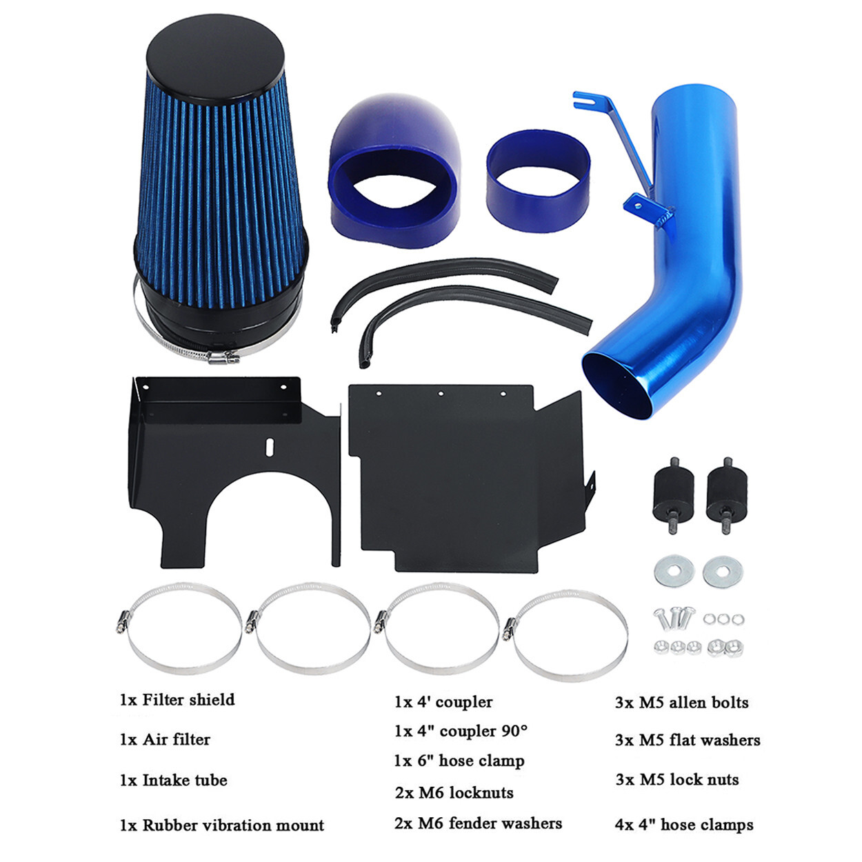 Cold Air Intake System Heat Shield Fit For 99-06 GMC/Chevy V8 4.8L/5.3L Blue