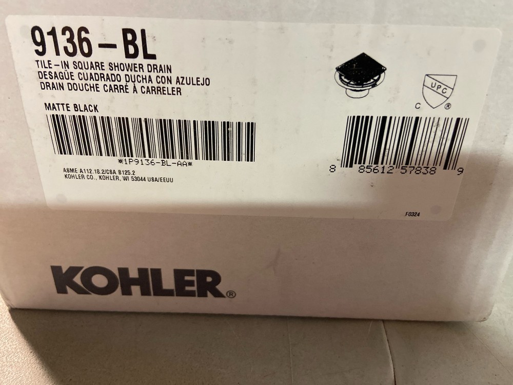 Kohler Square Design Tile-In Shower Drain