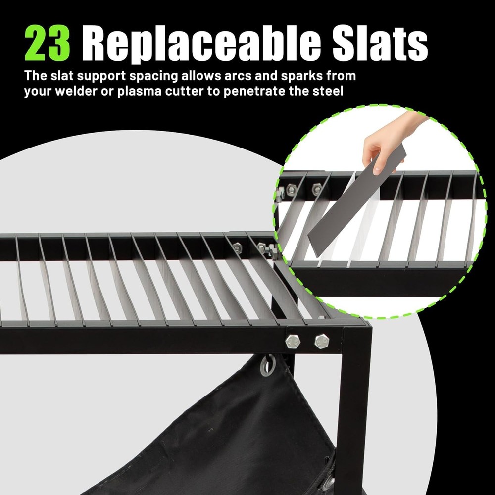 250 LBS Plasma Cutter Table with Replaceable Slats & Fireproof Welding Blanket