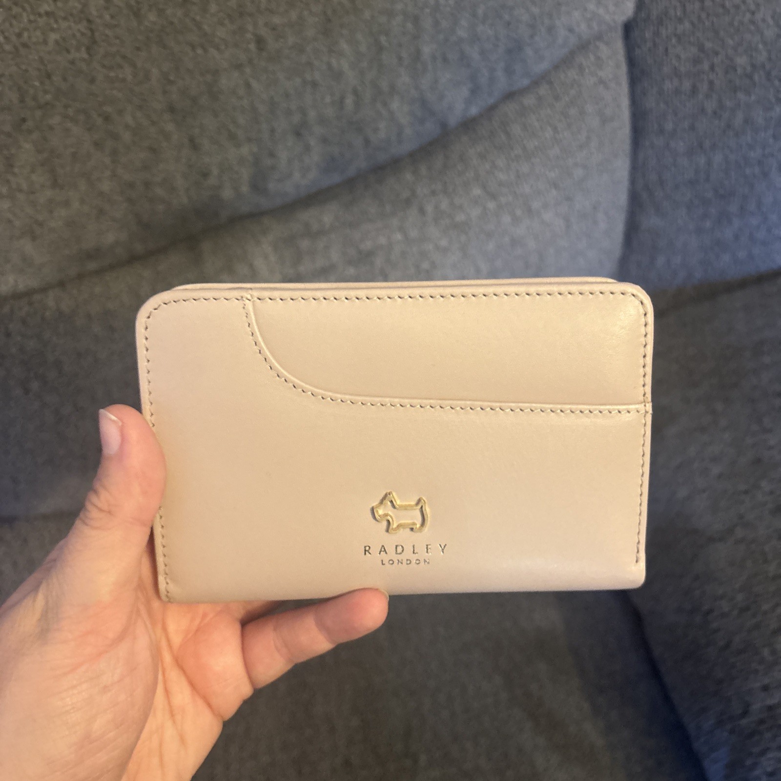 Radley London Scottie Dog Cream Rose Grey Purse Leather Crossbody Scottie Charm