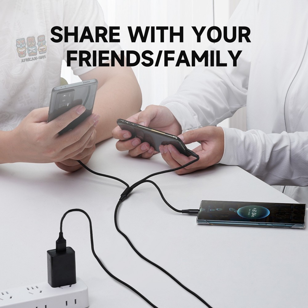 3 in 1 Fast USB Charging Cable Universal Multi Function Cell Phone Charger Cord