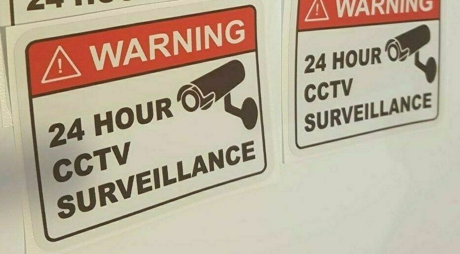 2 x Warning Stickers Security camera surveillance warning-CCTV