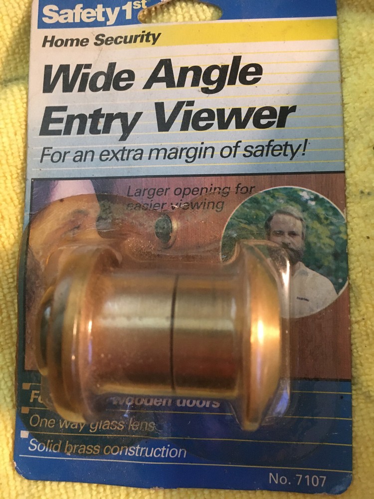 Wide Angle Door Viewer 7107, Large Opening View, Solid Brass by Safety First