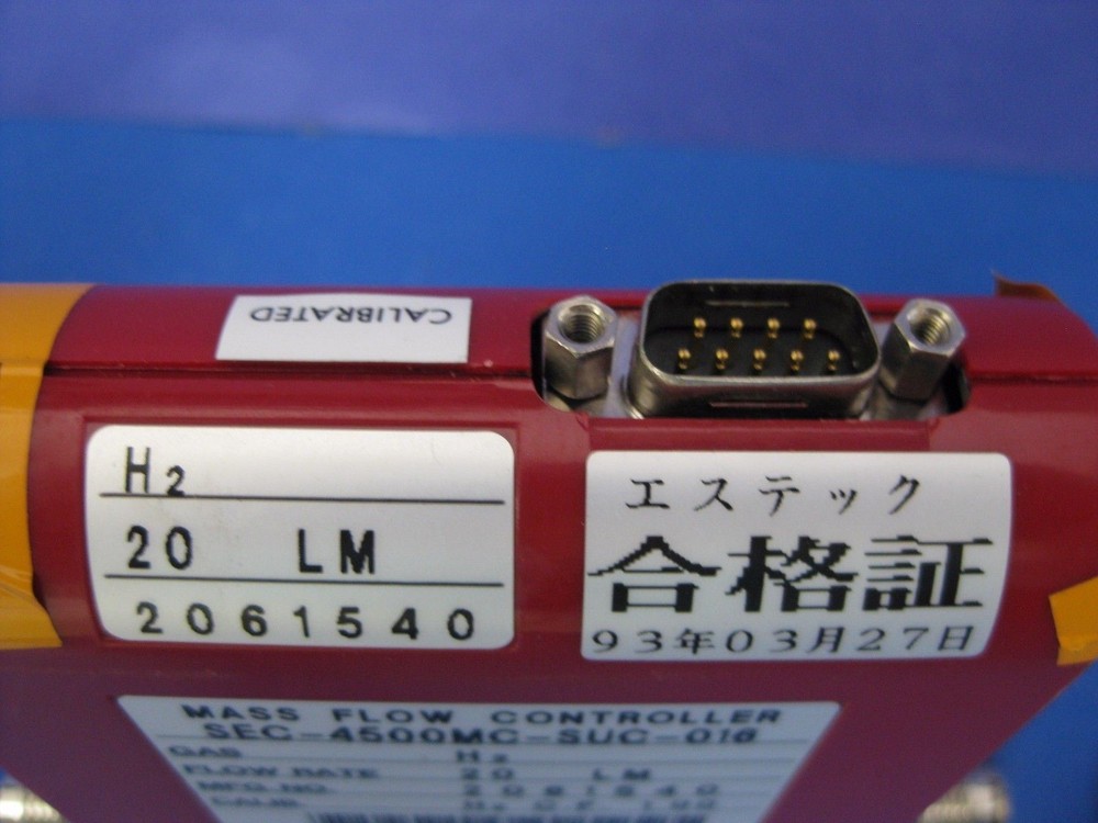 Stec SEC-4500 Mass Flow Controller, 1/4" VCR, H2, 20 LM, Used