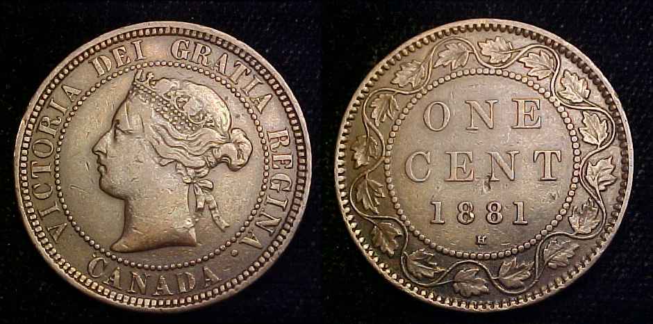 CANADA 1881 H Large Cent F