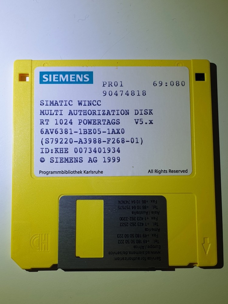 Siemens Simatic WinCC License Floppy