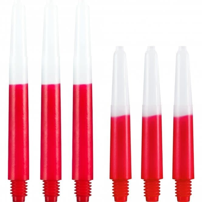 Two Tone Red and White Short Nylon Shafts