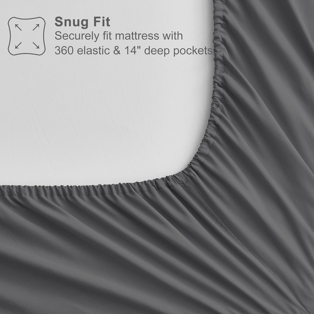 Down Comforter 7-Piece Bedding Set in Black