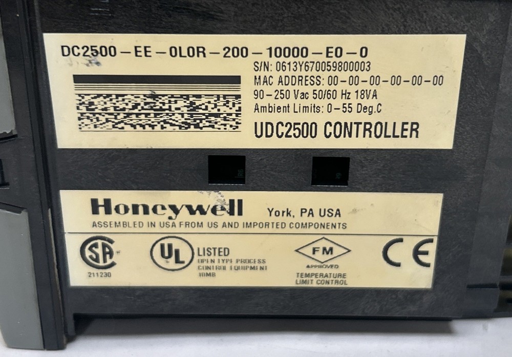 HONEYWELL,DC2500-EE-0L0R-200-10000-E0-0,UNIVERSAL DIGITAL CONTROLLER