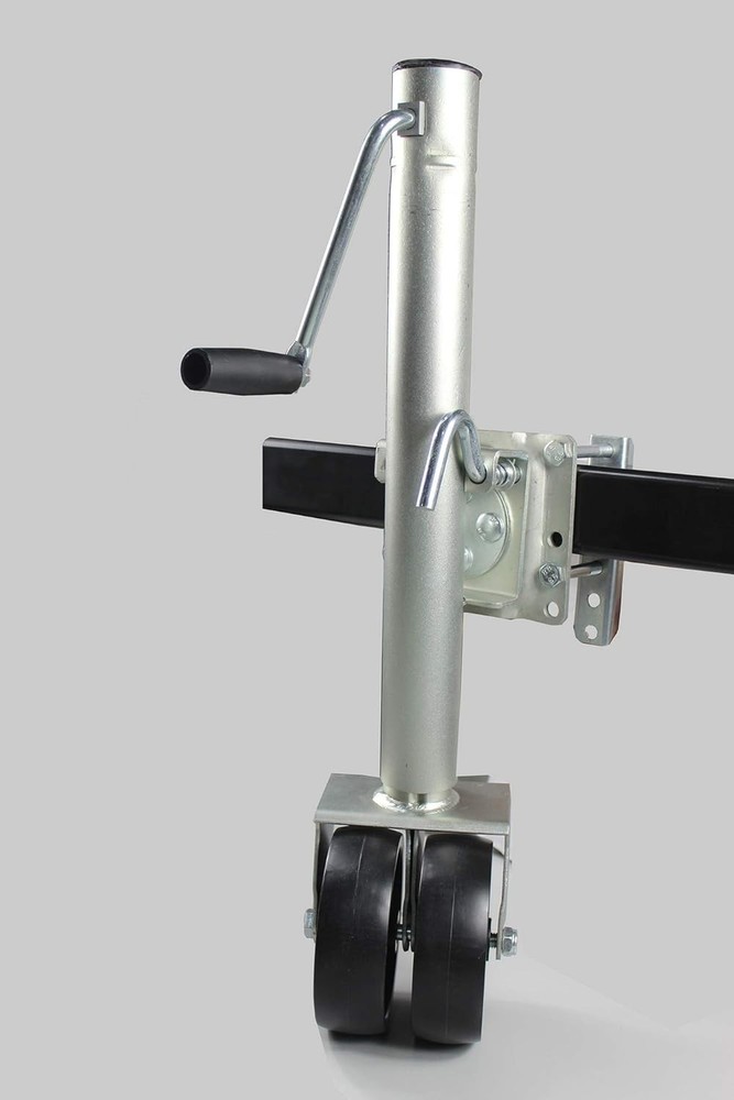 Mobile Trailer Support Jack with Side Wind Handle & Swing-Back Design