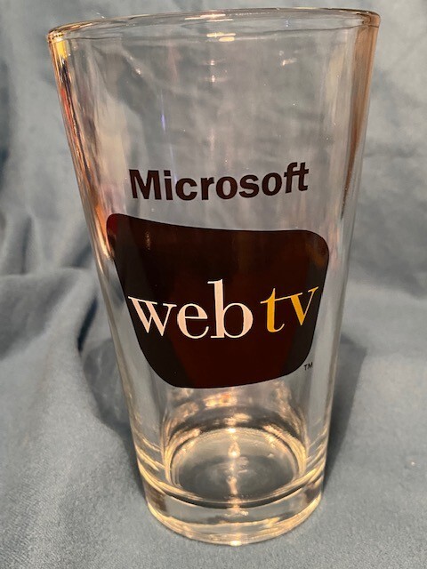 Microsoft webtv logo Pint Glass - MINT 1997 WebTV