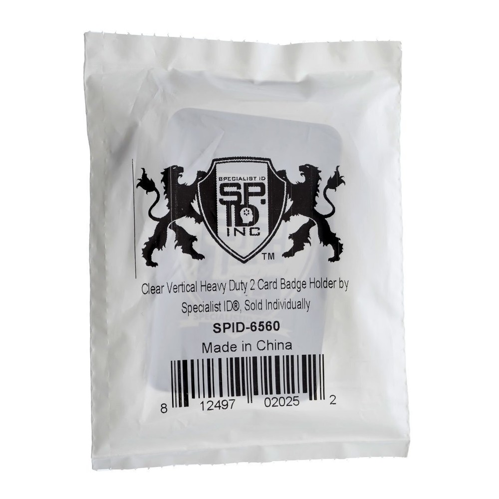 Clear Vertical Multiple Badge Holder - Top Loading Two Cards - by Specialist ID