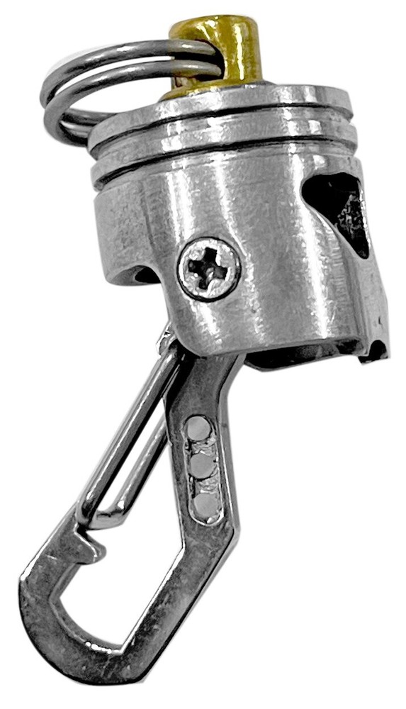 KYLINK Rotating Skull Piston Bob Keychain With Clip & Ring Basic Swivel Bead New