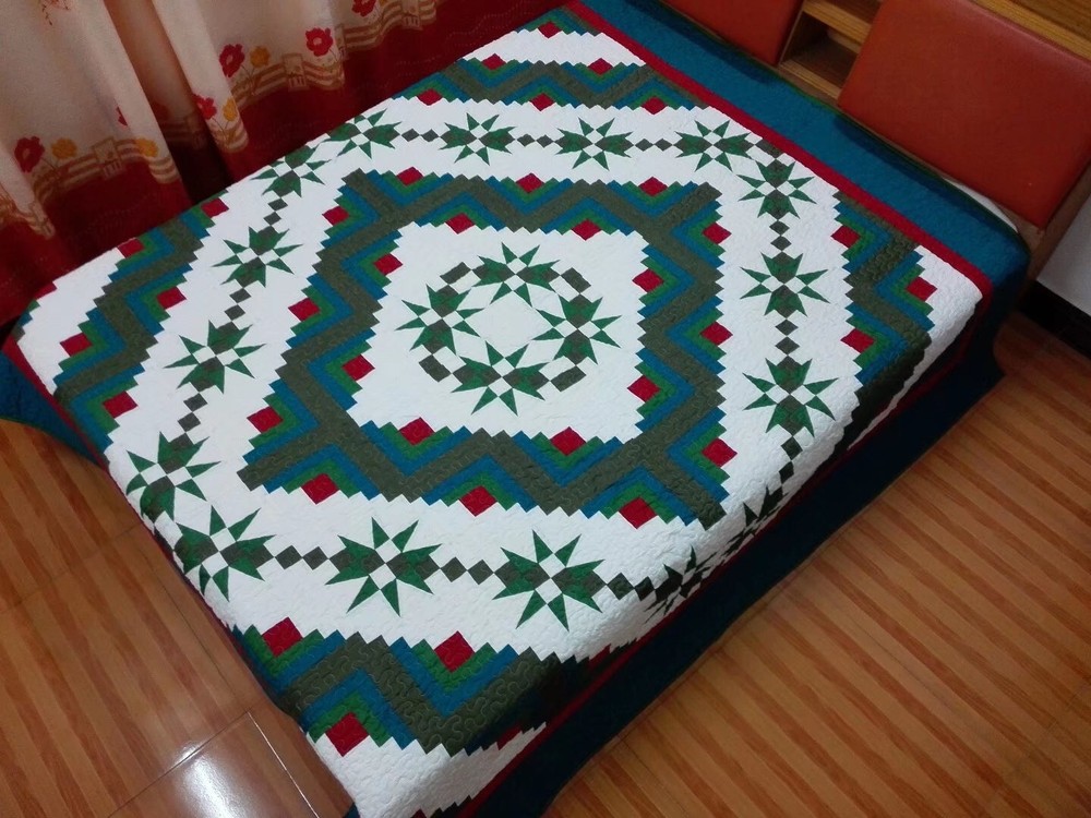 Queen Size Star Patchwork Quilt #J-98