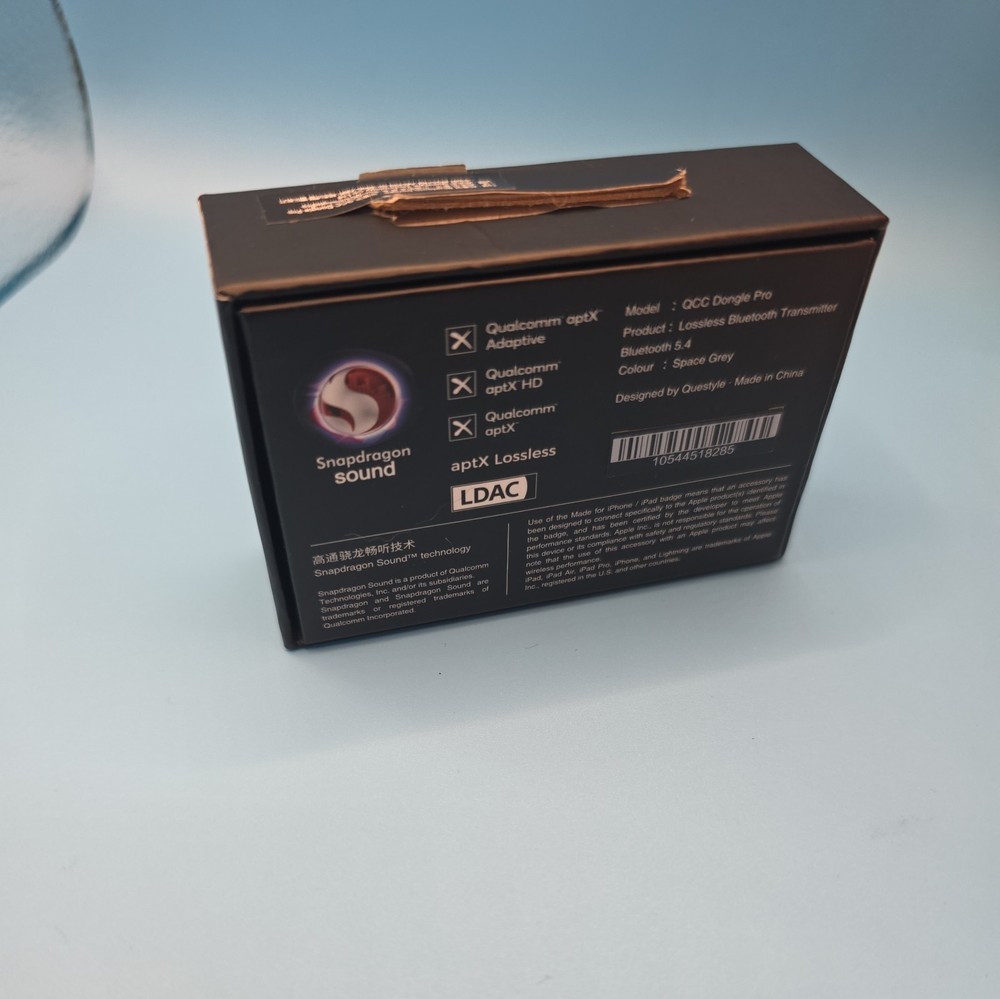 Questyle QCCDongle Pro Lossless Bluetooth TransmitterMfi Certified NEW open box