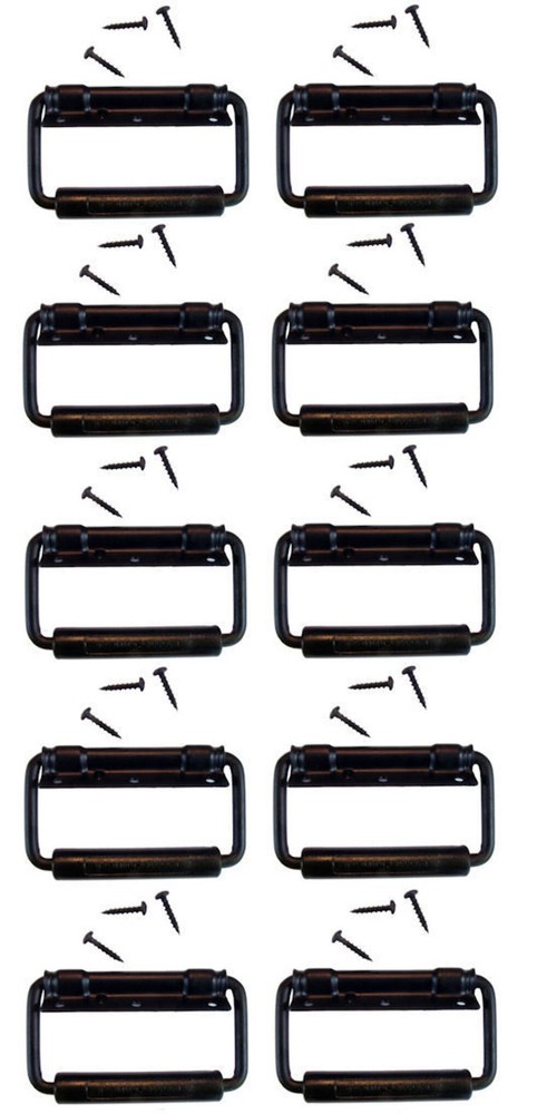 (10 PACK) PENN ELCOM 2356BK Surface Mount Spring Loaded Handle w/Screws - BLK