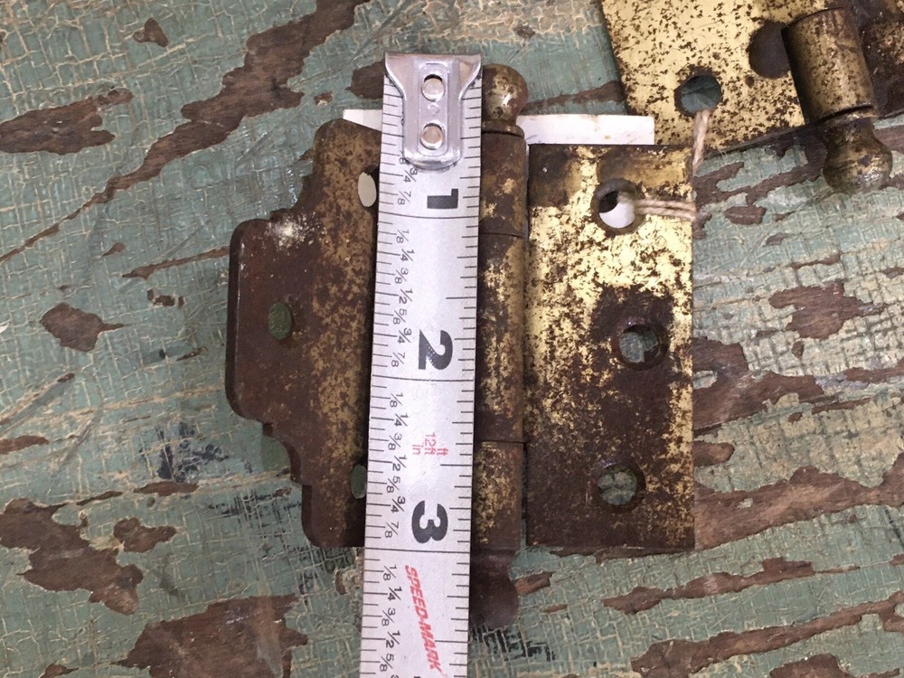 Antique 3 Inch Brass Plated Hinges