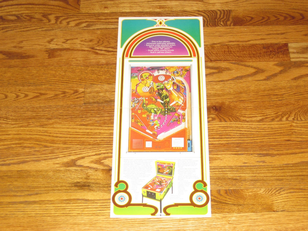 Middle Earth Atari Pinball Flyer / Brochure / Ad /