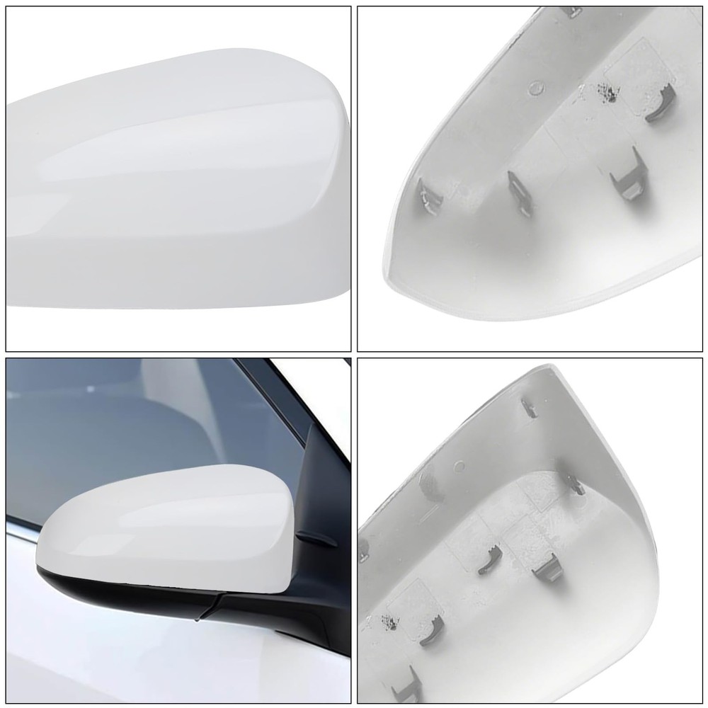 Whtie Left Driver Side Replacement Mirror Left, White-without Turn Signal