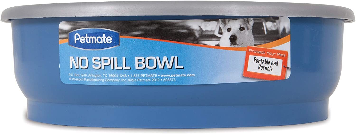 PetMate No Spill Travel Bowl 23371 No Splash Anti Skid Dog and Cat Water Bowl