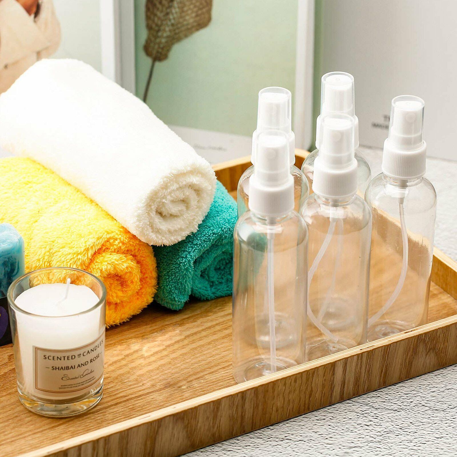 1-200PC 30ml/60ml Travel Spray Bottle Plastic Transparent Perfume Empty Atomizer