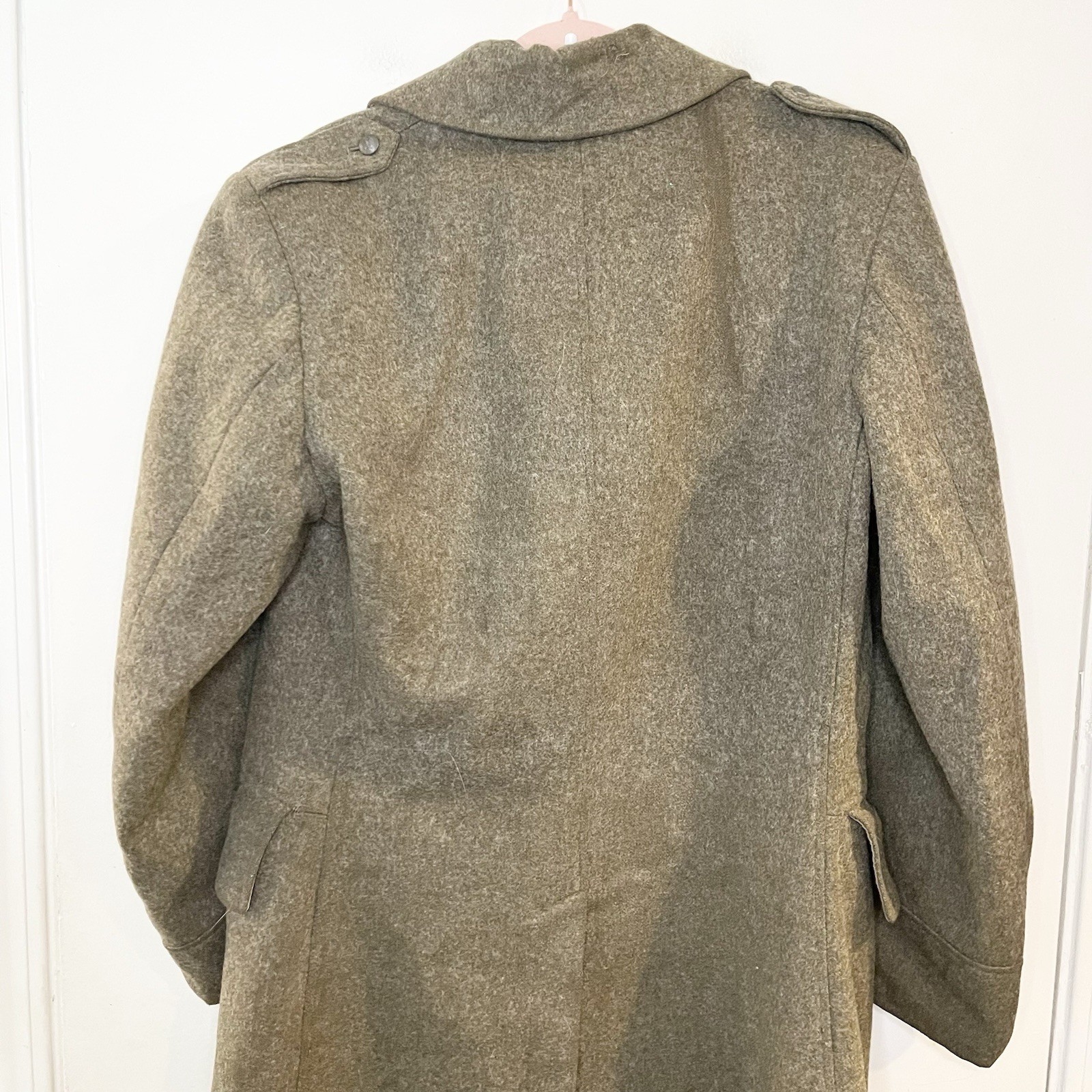 Vintage Swedish Naval Wool Overcoat Rappson Tan Brown Winter Coat 50s 60s