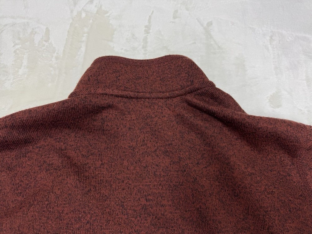 Eddie Bauer Jacket Mens Large Red Coat Pullover Jacket Fleece Snap Button