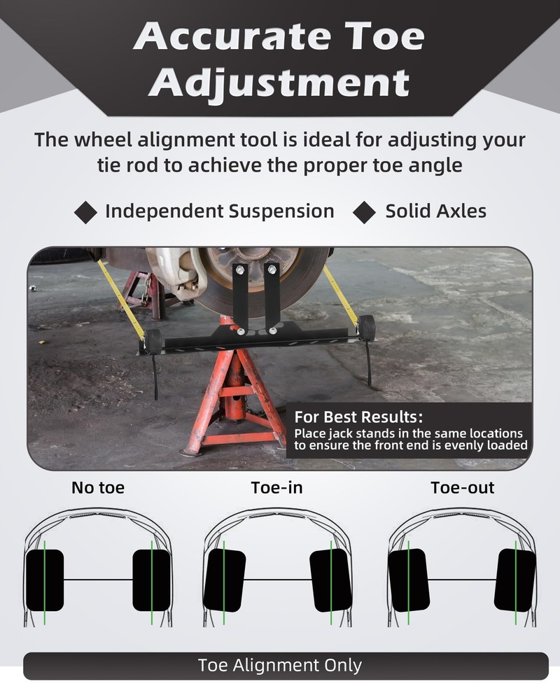 Upgraded Wheel Alignment Tool Kit, Toe Alignment Tool Plates with E... Fast Ship