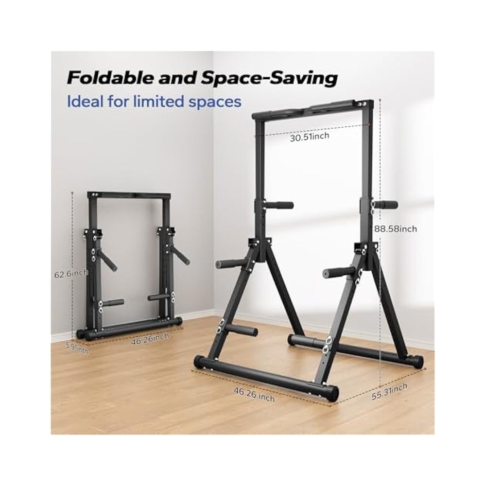 Foldable Pull Up Bar - Adjustable Station, MultiFunction for Pull-Ups, 480 LBS