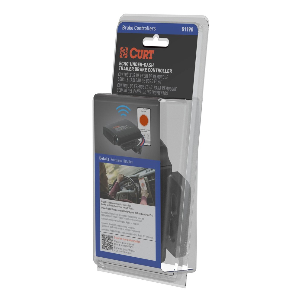 CURT 51190 Echo Under-Dash Electric Trailer Brake Controller with Bluetooth