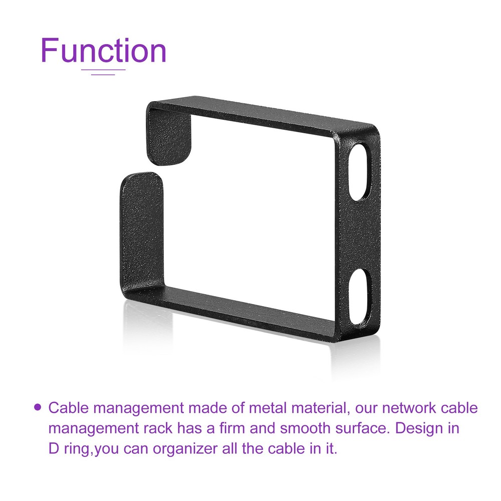 10Set Server Rack Cable Management D Ring for Network Patch Cables