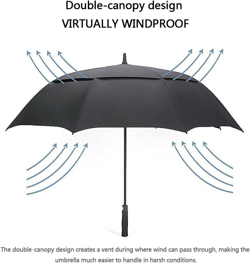 47/54/62/68 Inch Automatic Open Golf Umbrella Oversize Extra Large Double Can...