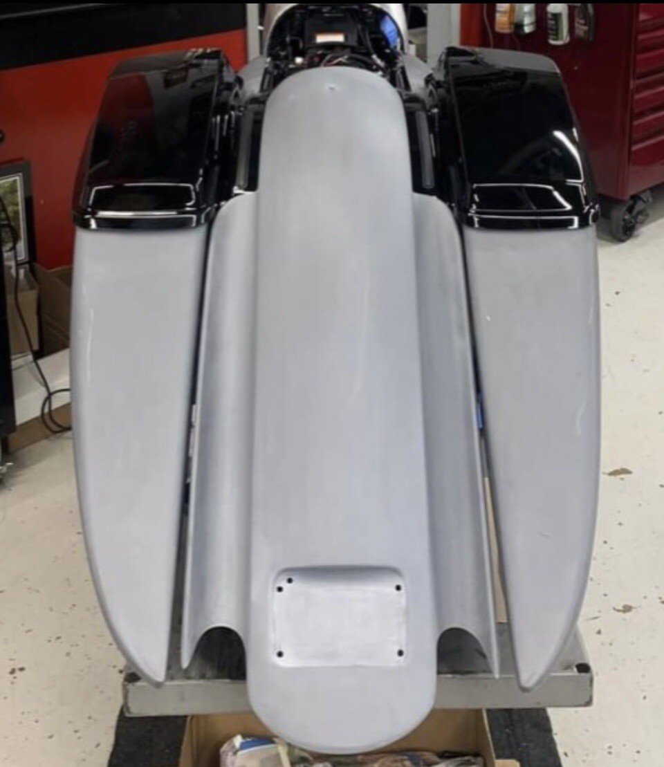 7.5" Stretched Saddle Bags Rear Fender Side Cover Fit For Harley Touring 2009-23